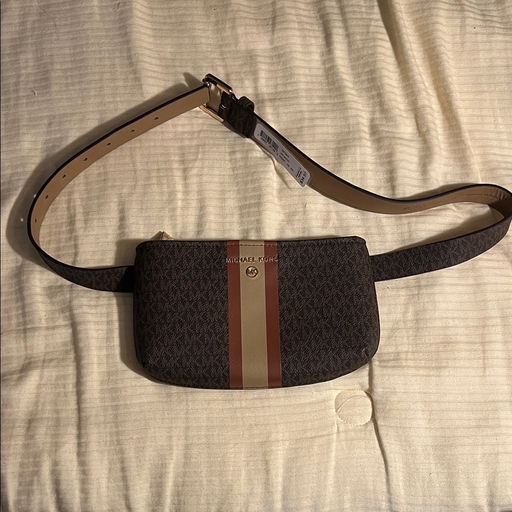 Michael Kors Black and Tan Belt Bag